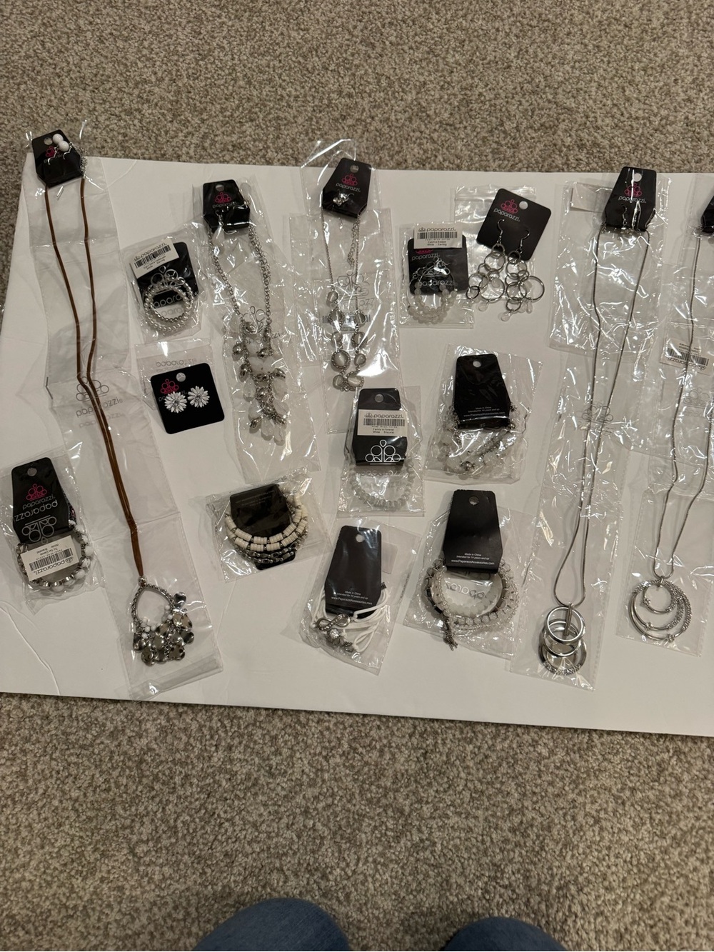 paparazzi Silver and White Mixed Fashion Jewelry Lot